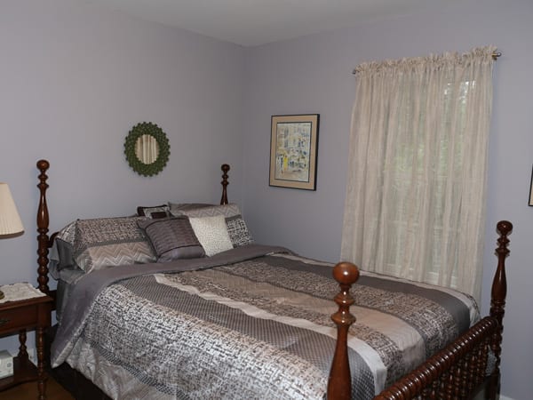 A newly gray painted bedroom in Ann Arbor