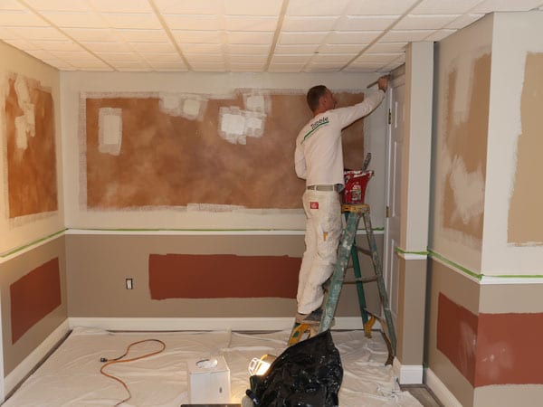 During the painting