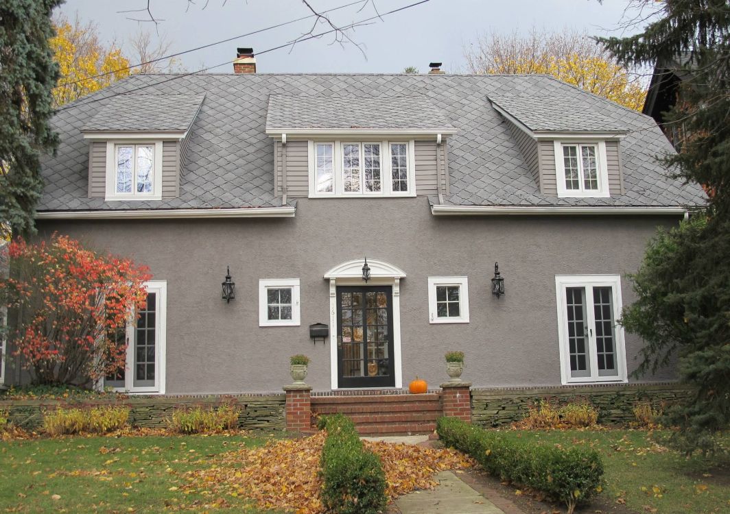 House painted gray