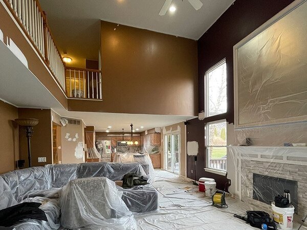 Painting a two story living room