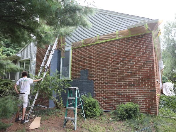 Painting the brick exterior
