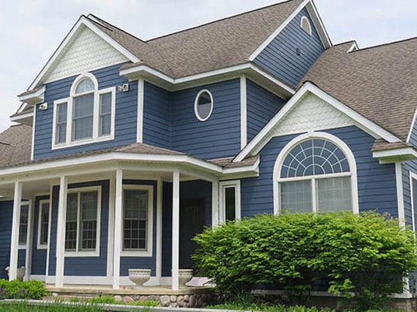 Popular exterior house colors like blue