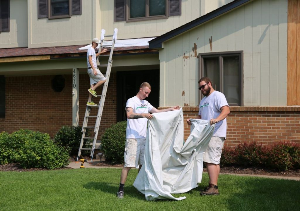 Prepping a house for painting