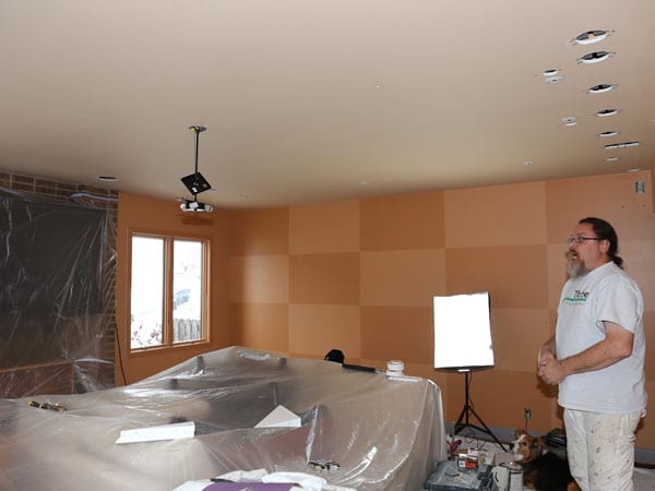 Prepping the living room for painting