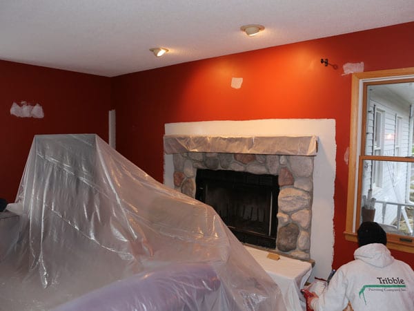 Repainting walls in the first floor on this Ann Arbor home