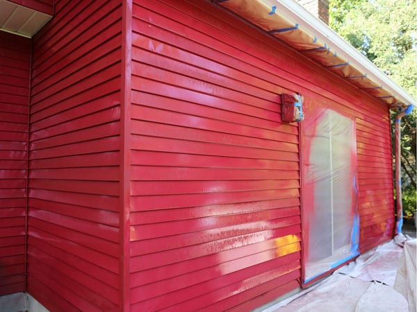 Right after painting aluminum siding is done