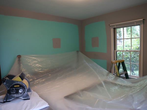 The middle of the painting process
