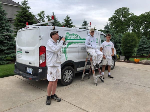 Tribbles crew for painting a house exterior in dexter Michigan