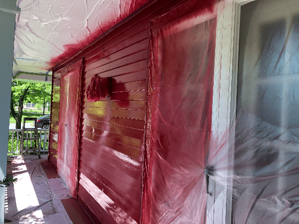 Right after painting aluminum siding in Ann Arbor