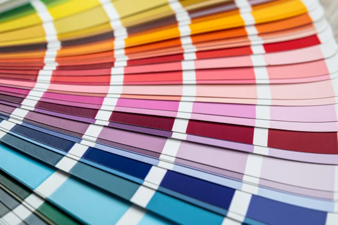 bright various color as palette closeup