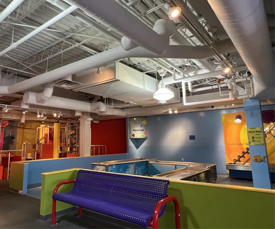 Kids playground interior painted different colors
