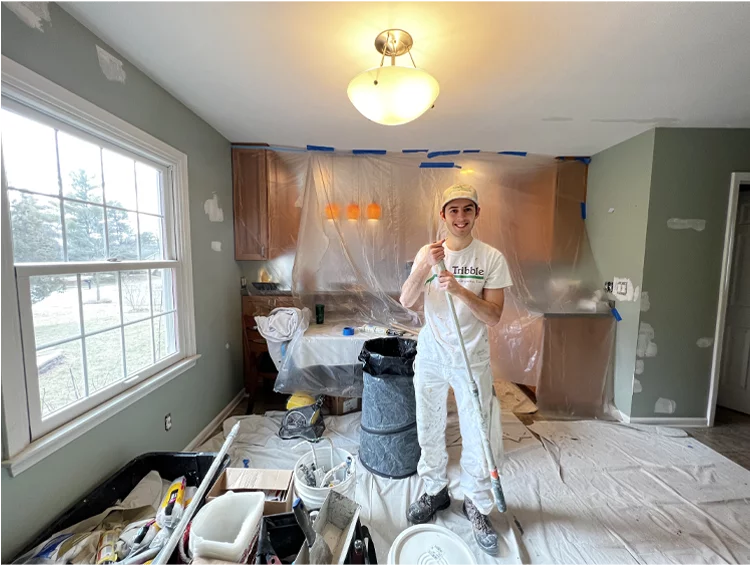 Tribble Painting Employee Prepping A Home Interior