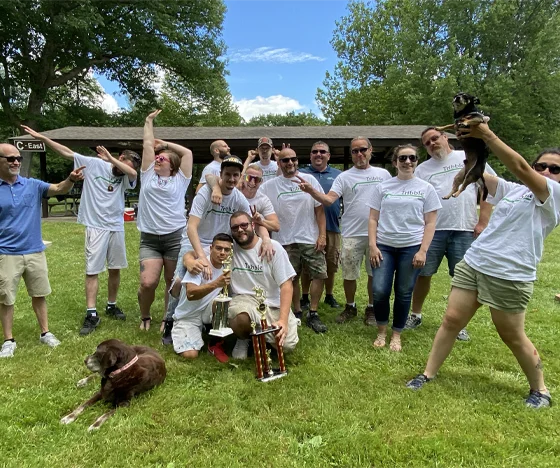 Tribble team having fun with their awards