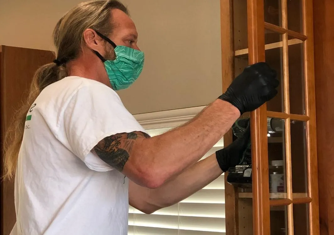 Taking off cabinet doors